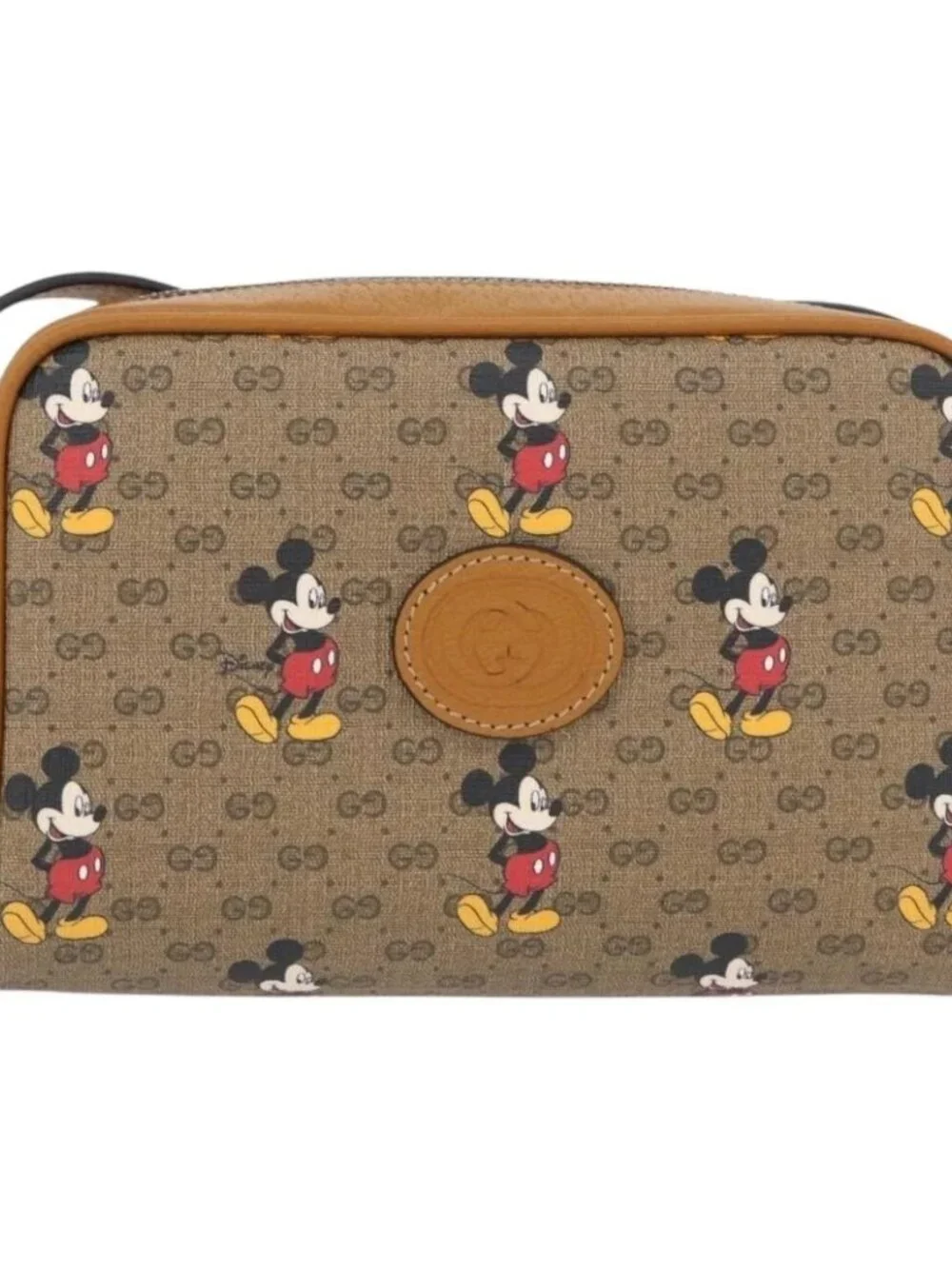 GUCCI Micro GG Supreme Disney Shoulder Bag PVC Beige Gold 602536 Auth 171854SAM